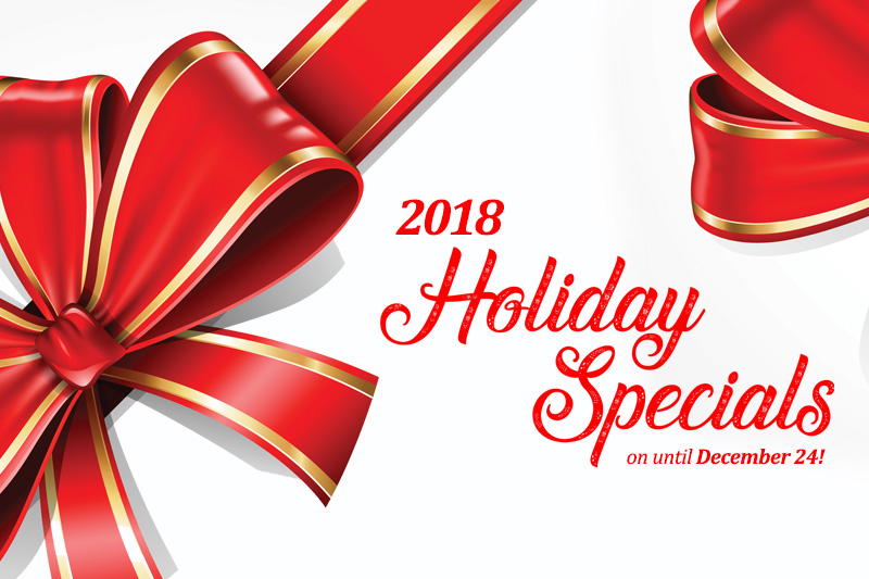 2018 Holiday Special Sale! Dec 10-24, 2018
